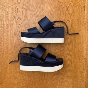 Zara Basic Blue Platform Heels